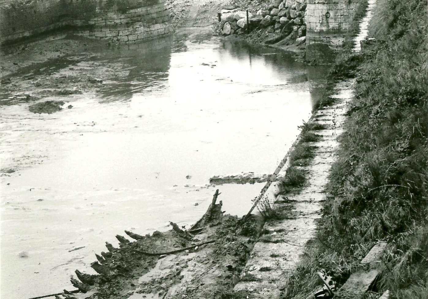 Whiteharbour dock before restoration in Whitehead, Northern Ireland